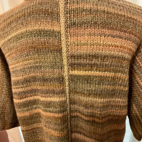 Carlisle Collection Cardigan S Blue Brown White Stripe Open Front Half Dolman - Picture 9 of 10